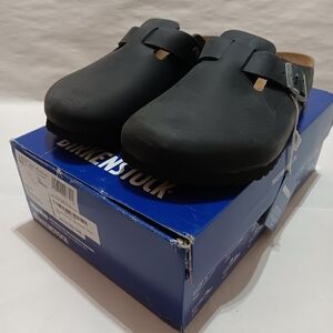 Birkenstock Boston BS Black Leather Size 42, US Women's 9, Men's 11 Regular Fit